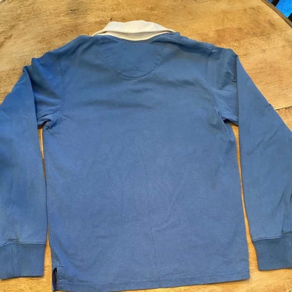 Abercrombie Boy’s Large 3 Button‎ Collared Slate Blue Long Sleeve Rugby Pullover